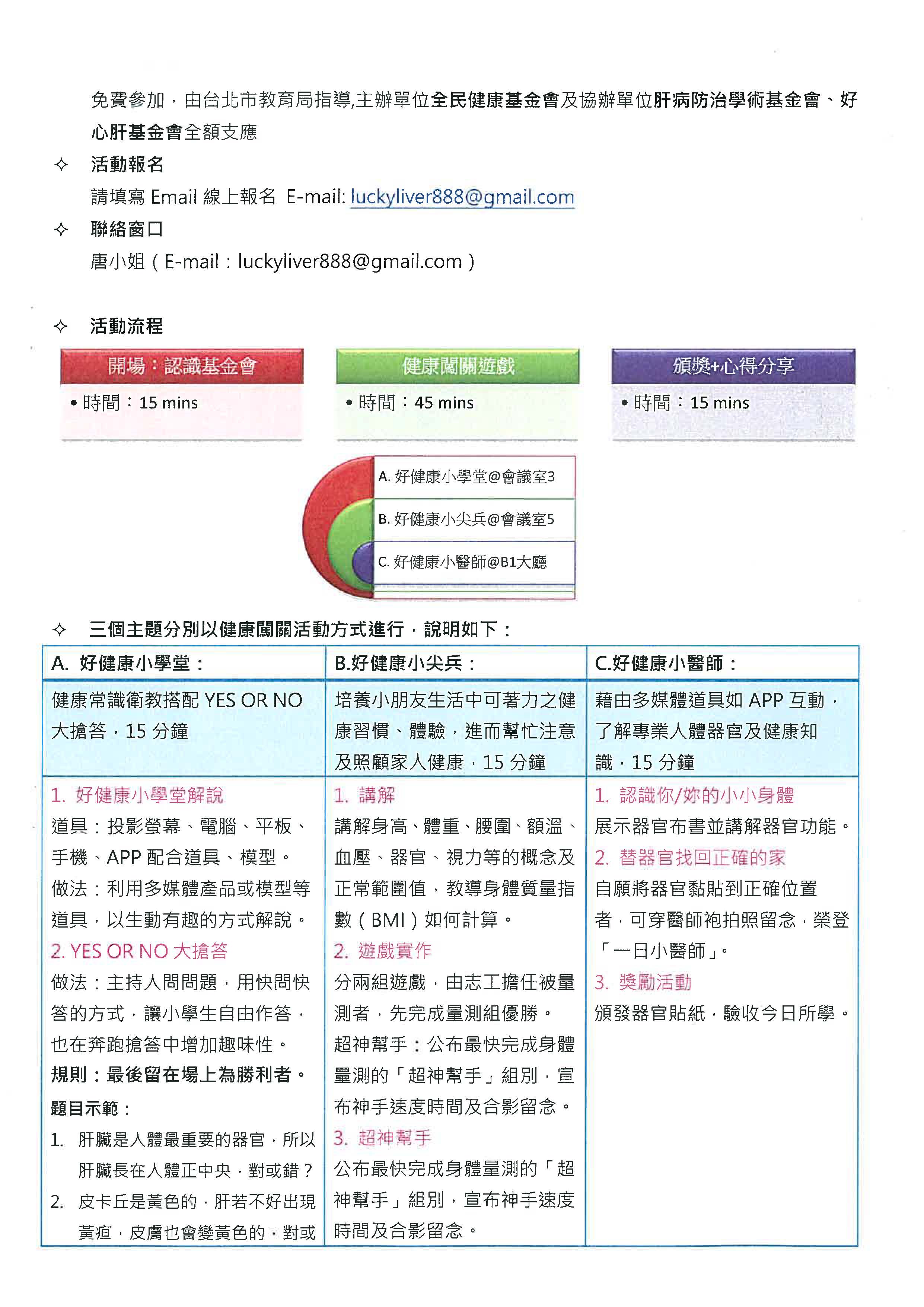 114學年度「好健康小學堂」